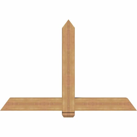 Ekena Millwork Eugene Smooth Timber Gable Bracket, Western Red Cedar, 60"W x 40"H x 5 1/2"D x 5 1/2"F, 16/12 Pitch GBW060X40X0606EUG00SWR